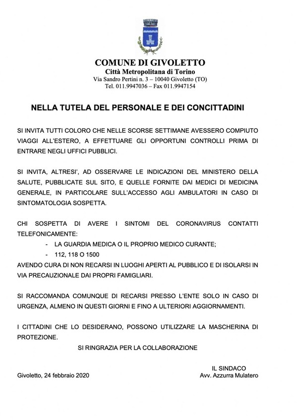 Nella tutela del personale e dei concittadini