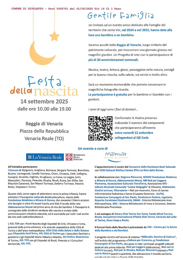 Coordinamento pedagogico CPT - Festa della Nascita 14 settembre