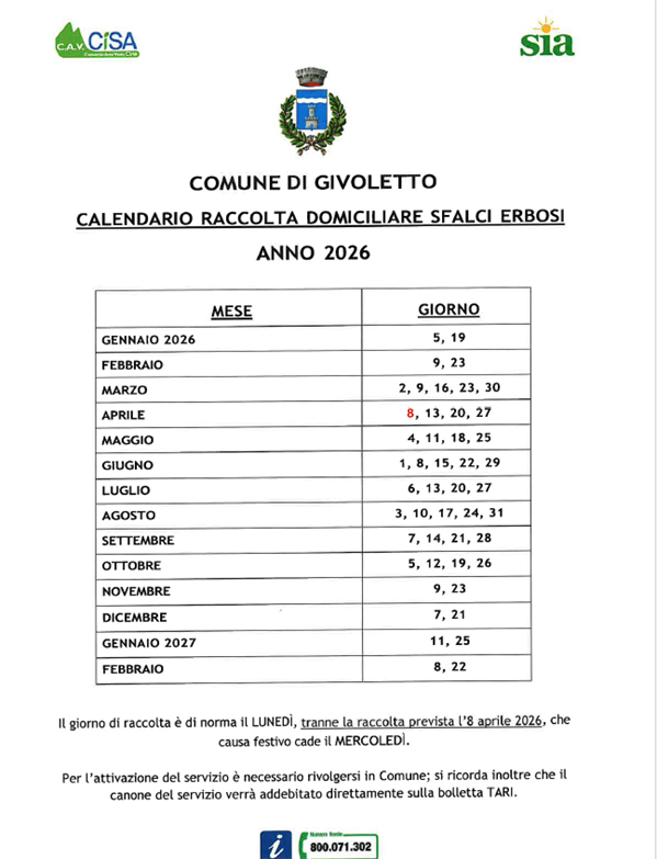 Servizio raccolta ramaglie 2026