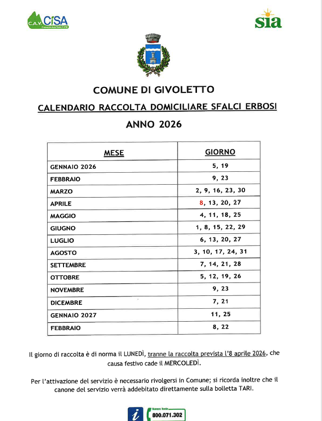 Servizio raccolta ramaglie 2026