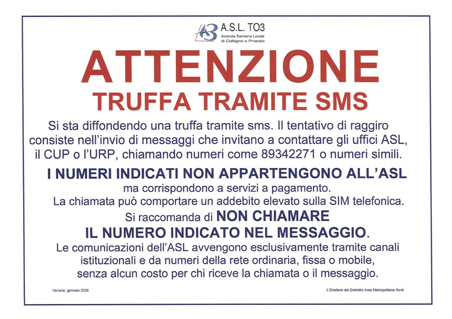Attenzione - Truffa tramite SMS