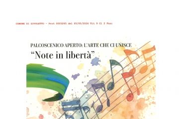 Invito alla rassegna culturale IC Druento "Palcoscenico aperto l'arte che ci unisce"