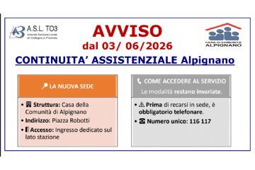 Continuità Assistenziale Alpignano: 3/6 Presso Casa della Comunità