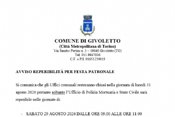 Chiusura uffici per festività Santo Patrono